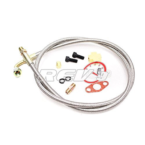 Turbo Oil Feed Line, Stainless Steel, 90 Degree 4An Female To Straight 4An Male (50'')