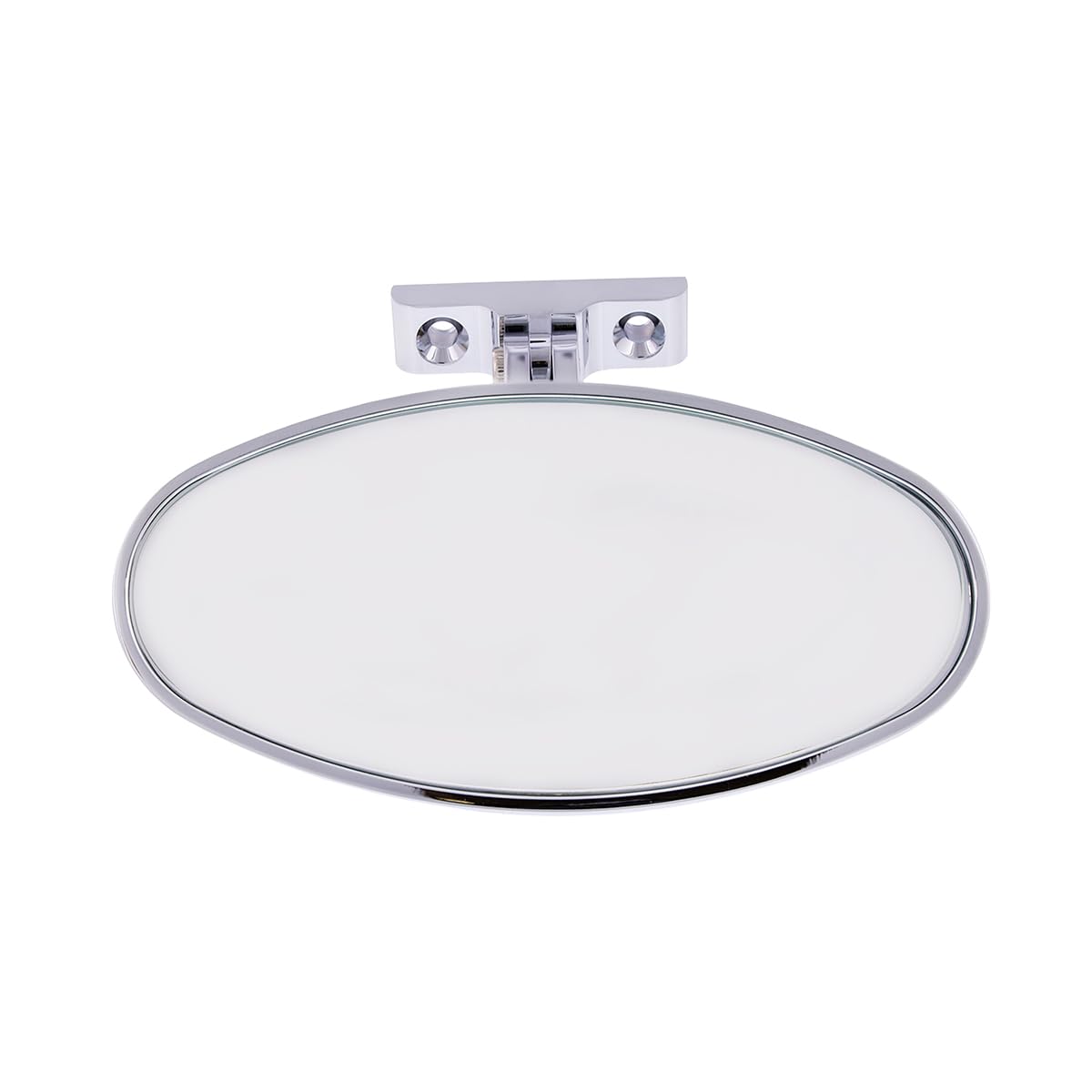 United Pacific 70804 Chrome Plated Aluminum Oval Interior Rear View Mirror w/Screw-On Mount for Hot Rods, Adjustable Arm Base, Easy Install – ONE Unit