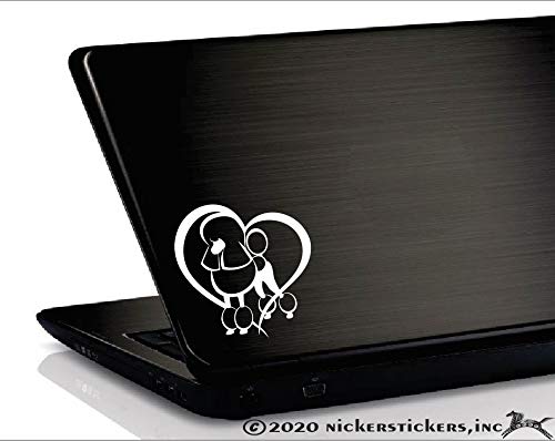 Poodle Love Heart | Continental Standard Poodle Vinyl Dog Decal Window Car Truck Tablet Laptop Sticker