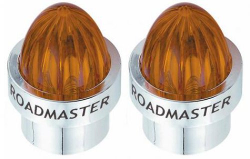 Roadmaster 848-2A Chrome Amber Threaded Abs Bumper Guide Lens, 2 Pack