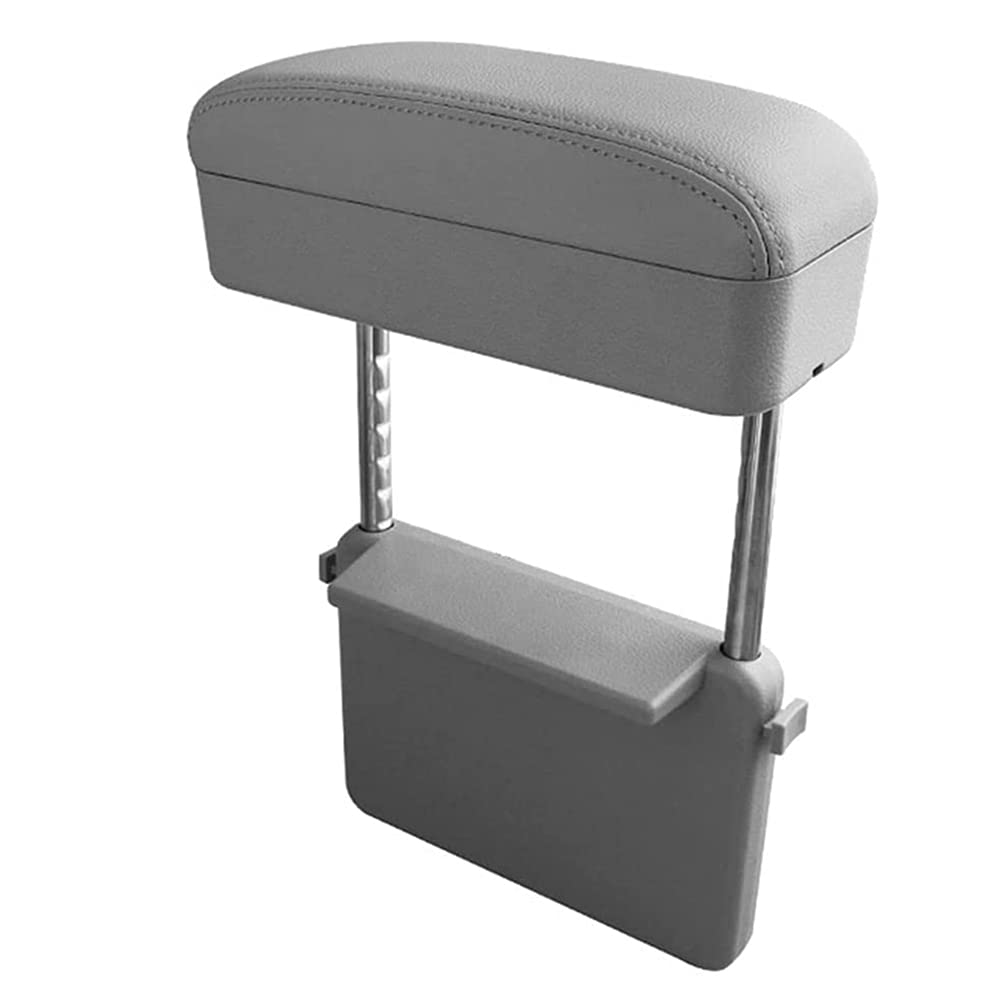 Jeyoda Car Armrest Box Adjustable Pad Refit Car Central Lift Armres Storage Organizer Box Arm Rest (Grey)
