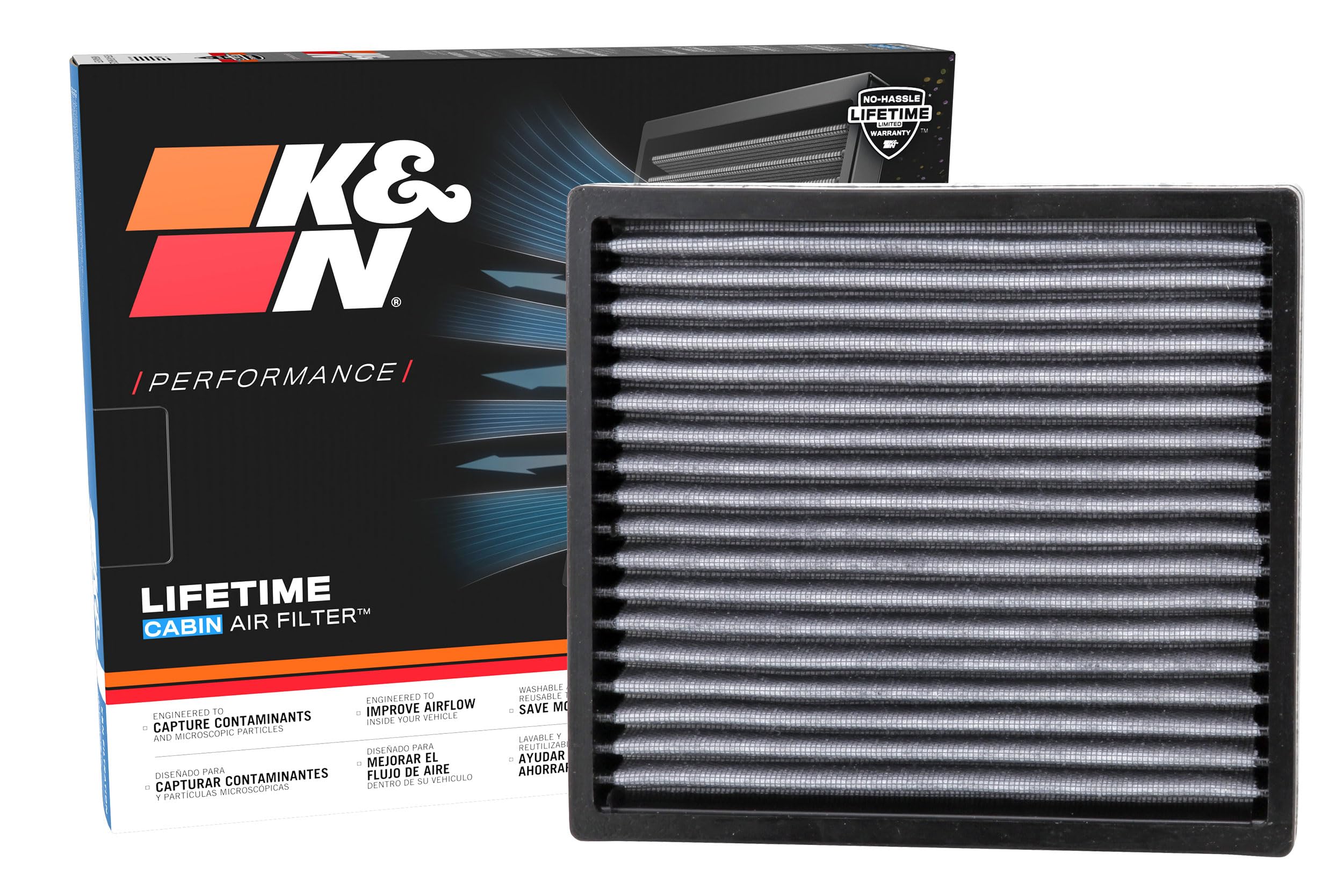 K&N Lifetime Cabin Air Filter: Premium, Washable, Clean Air For Your Cabin: Compatible With Select 2000-2022 Toyota/Subaru/Land Rover/Jaguar/Lexus/Scion Vehicle Models, Vf2000