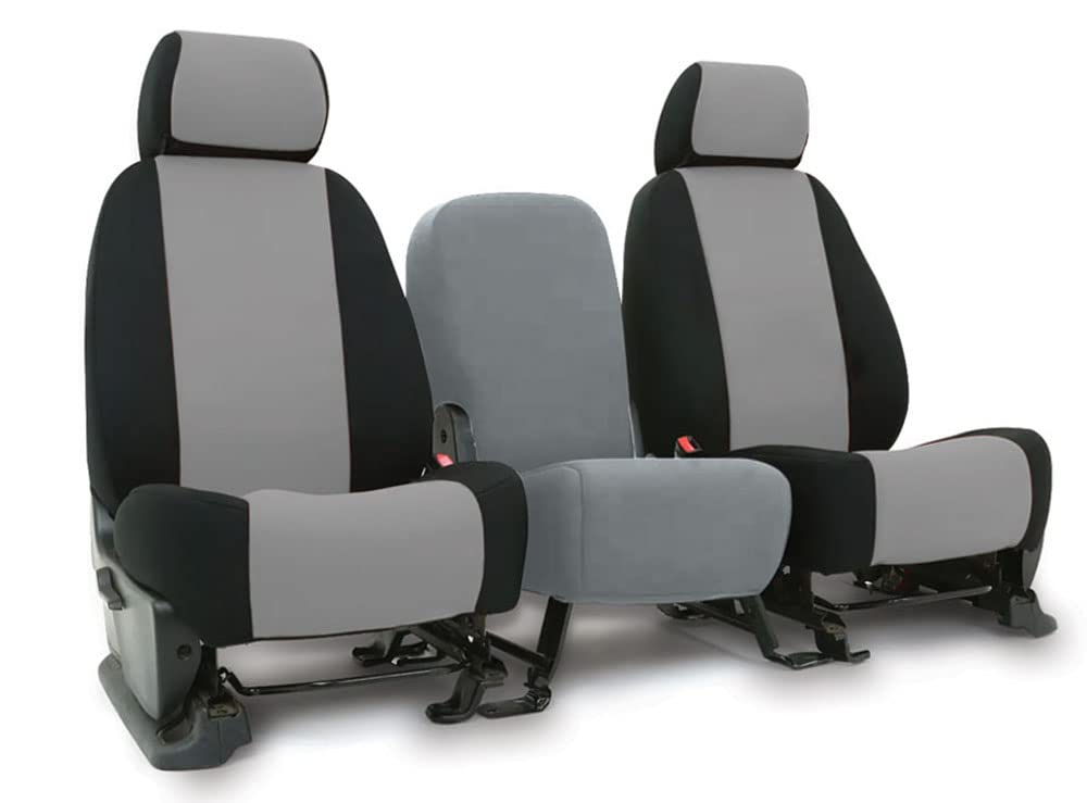 CarsCover Custom Fit 2017-2018 Dodge Ram 1500 2500 3500 Pickup Truck Neoprene Car Front Seat Covers Gray & Black Sides Driver & 