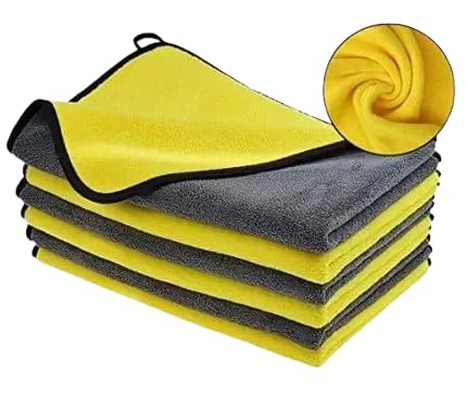 XTREME 600 GSM, Microfiber Double Layered Cloth 40x60 Cms Towel, Extra Thick Microfiber Cleaning Cloths Perfect for Bike, Auto,
