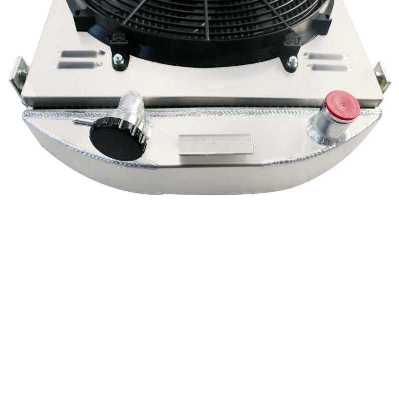 RadBuild 4 Row Aluminum Radiator Fit 1930-1931 Ford Model A & 1932 Model B & 1938 Model 81 A + Shroud + Fan + Relay, 4 Row Radia