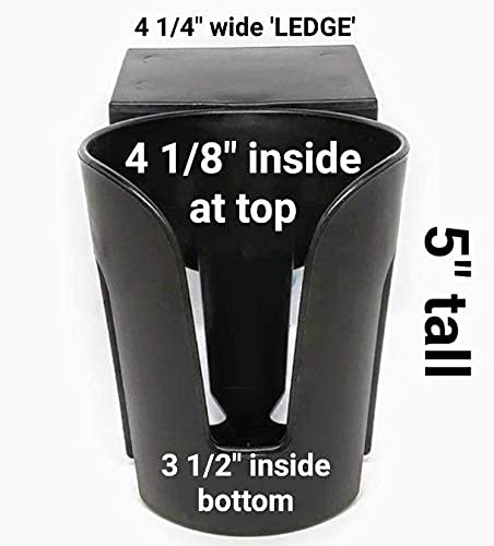 The LEDGE Auto Cup Holder - Extra Large Black Plastic for Yeti, Hydro Flasks, Big Gulps, and Large Bottled Drinks