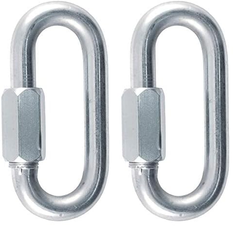Curt 82932 Threaded Quick Link Trailer Safety Chain Hook Carabiner Clip, 1/2-Inch Diameter, 16,500 Lbs Break Strength (Pack Of 2