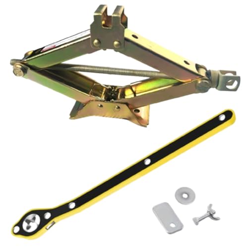 Pefko Pfk032 Original Universal Car Scissor Jack For All Cars | Labor Saving Ratchet Design  360 Forward And Reverse Knob Incre