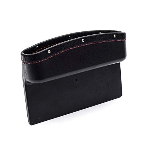 Automaze Car Seat Storage Pockets Box Pu Leather Seat Gap Filler Organiser For Car Interior & Keys, Cards, Phone Coins Etc (Blac