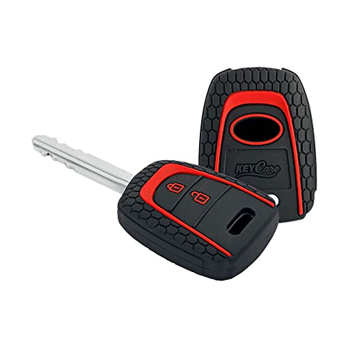 Keycare Compatible Silicone Car Key Cover For Eon, I10 Grand 2 Button Remote Key (Black)
