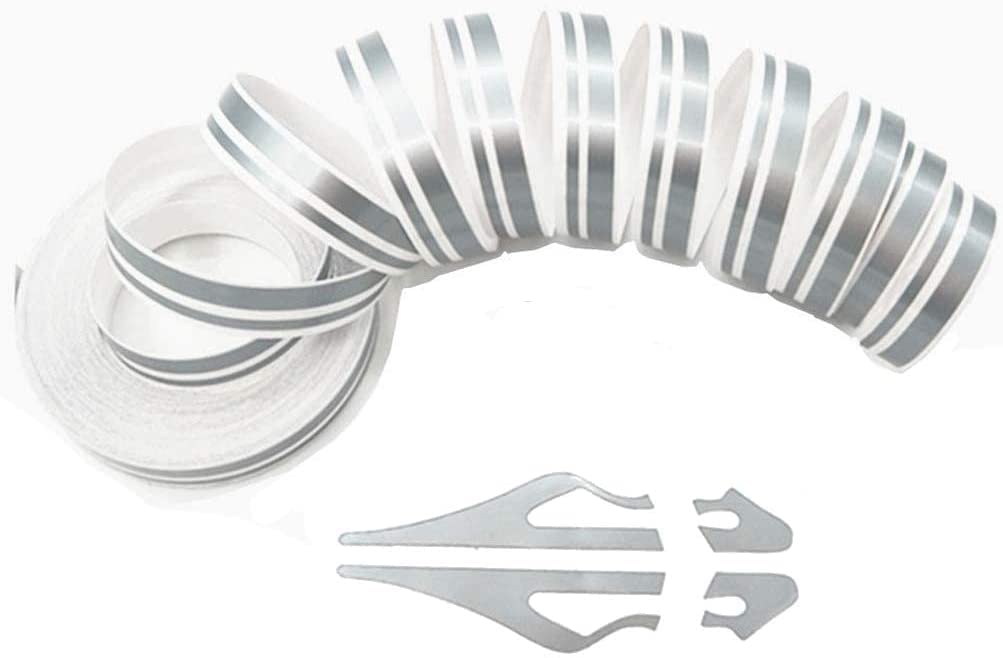 Zatooto Pinstripe Tape For Cars - Diy Vinyl Grey Pin Striping Decals, 3850.47 Inches Auto Waterproof Pin Stripe Tape Emblems Tri