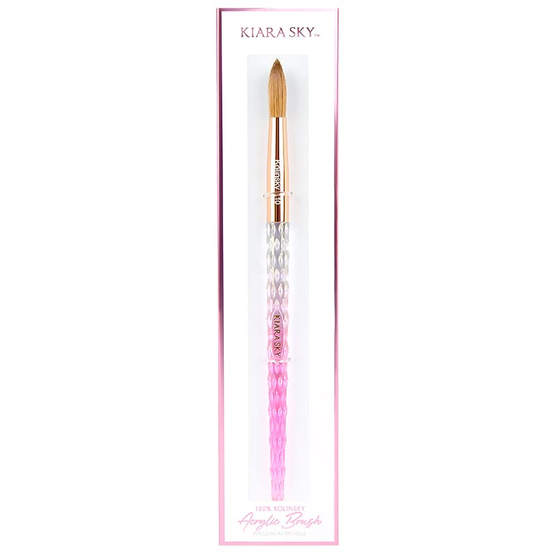 Kiara Sky Pink Crystal Acrylic Kolinsky Nail Brush (10)-New