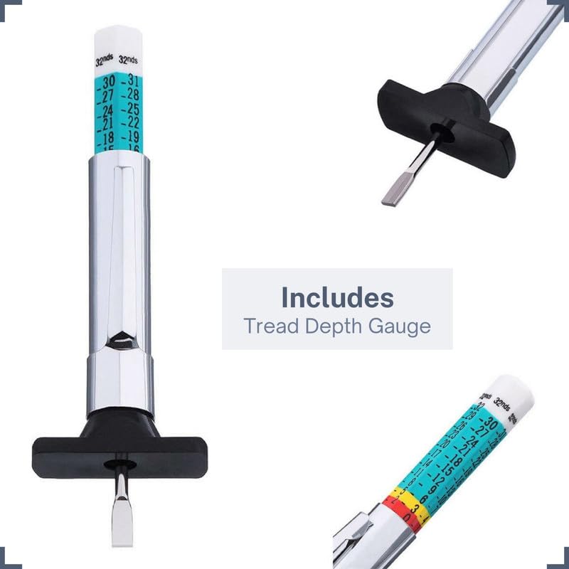 Wenses Tire Lube Brush Applicator Swab (3-Pack), 11.5'' Length, Includes Tread Depth Gauge