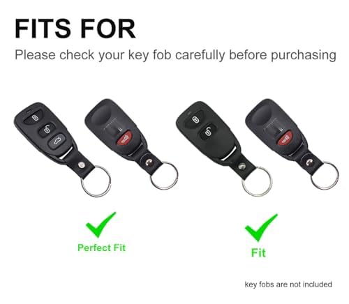 Chyoekey Key Fob Cover Case Shell Keychain For Hyundai Elantra Accent Sonata Kia Optima 3 Button + Panic Pink (For Hyundai A)