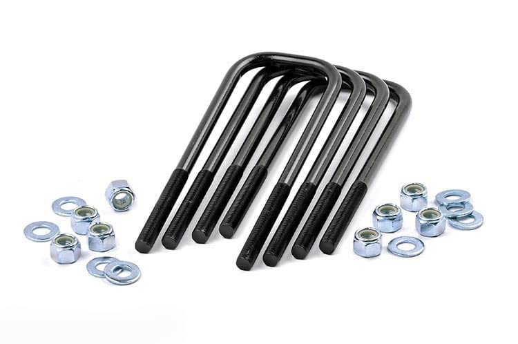 Rough Country 9/16 Square Large Radius Suspension U-Bolts - 9/16 Thread x 3.125W x 11.5L, Set of 4