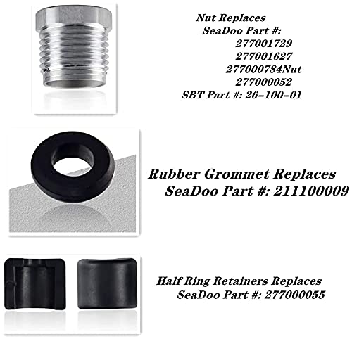 2 Set 277001729 277001527 Steering Reverse Aluminum Cable Lock Nut Kit - By Huthbrother, Compatible With Sea Doo 293830063 277000055 211100009
