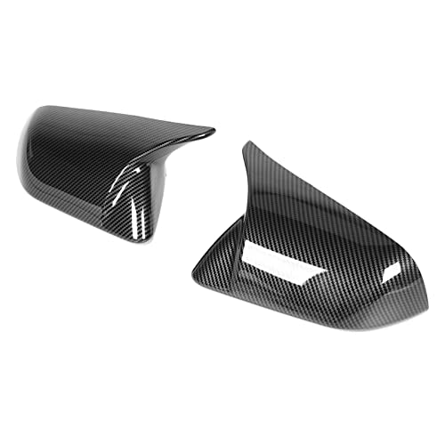 For Mustang Carbon Fiber Mirror Cover Car Exterior 2Pcs Door Mirror Cover Cap Left Right Horn Style Replacement For Mustang 2015?2022 Carbon Fiber Style (Carbon Fiber Style)