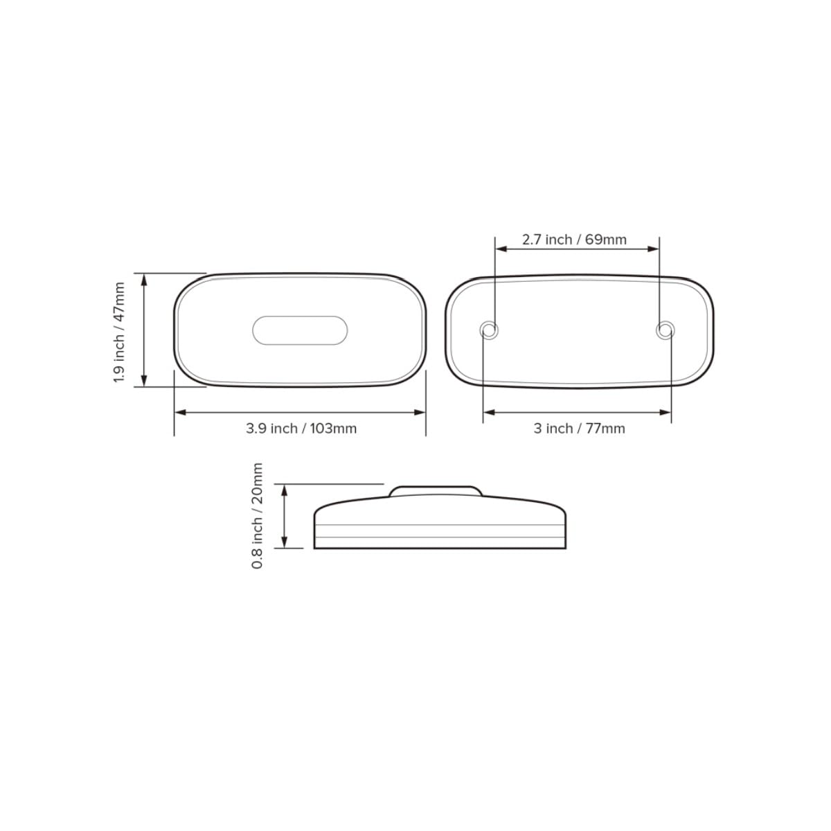 Dream Lighting Led Side Marker Light Automotive Front Rear Clearance Light Indicator Red Lighting For Rv Camper Trailer 3.9 Inch