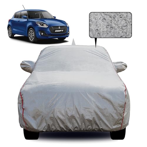 Slamio Waterproof Car Body Cover For Maruti Swift 20182023 Models, With Mirror & Antenna Pocket, All Weather Protection, Uv Res