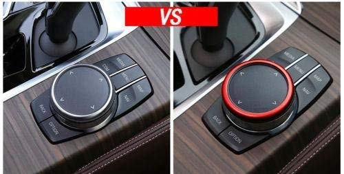 DEMILLO 1pc Aluminum Ring for BMW 1 2 3 4 5 6 7 Series X3 X4 X5 X6 Center Console iDrive Multimedia Controller Knob (red)