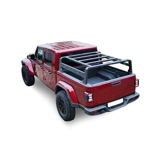 Black Horse Overland Bed Rack Black Compatible With 2020-2024 Jeep Gladiator-Tr09B