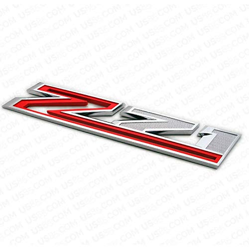 2X Large Size Z71 RH LH Side Fender Emblem Nameplate Badge Decal Replacement for 2019-2021 Chevy Silverado (Chrome Red)