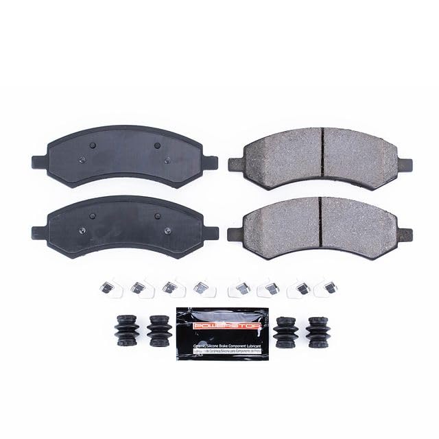 Power Stop Z23-1084 Front Z23 Evolution Sport Carbon Fiber Infused Ceramic Brake Pads with Hardware For Chrysler Aspen Dodge Dak