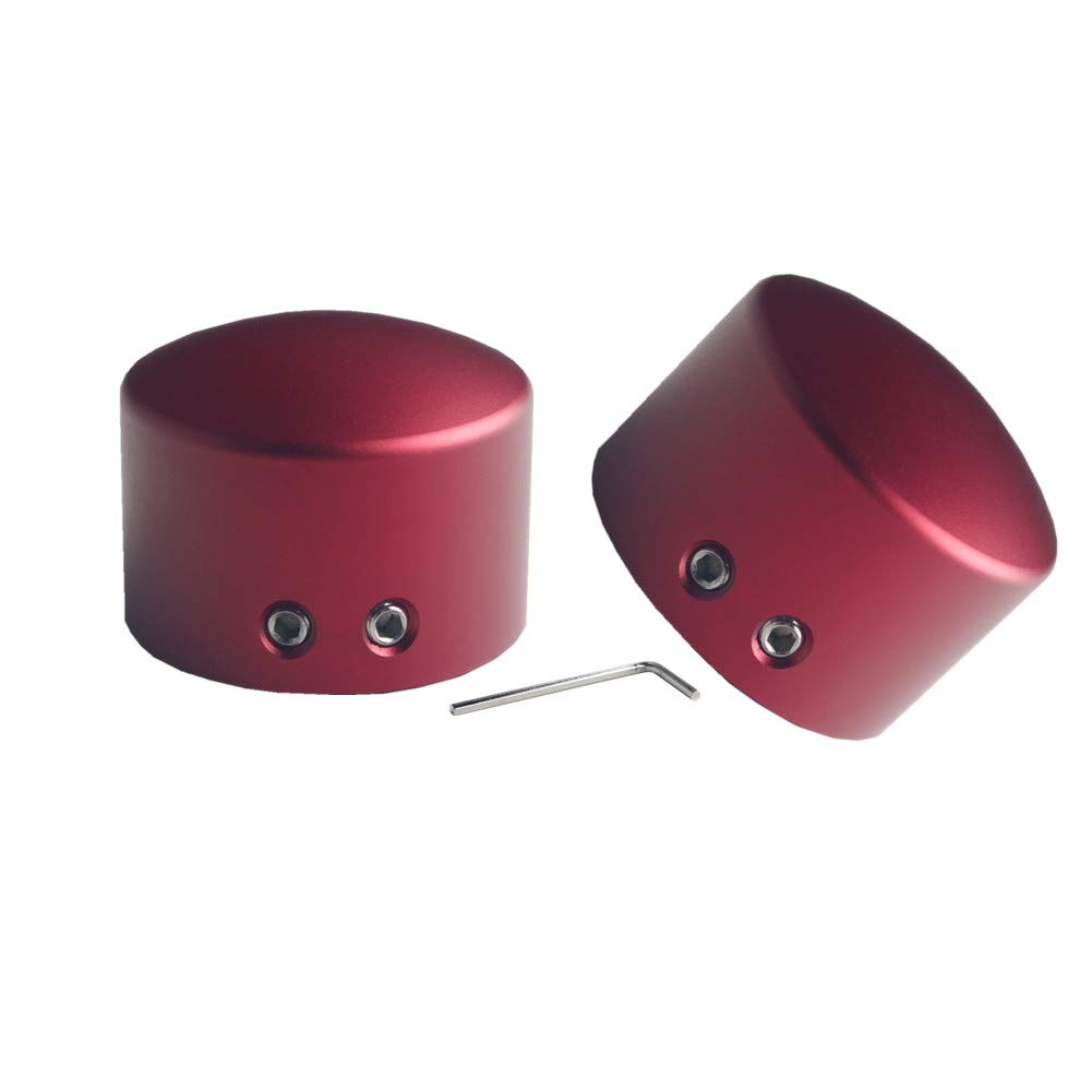Jgr Front Axle Nut Cover Axle Caps For Harley Softail Electra Road Glide Sportster (Red)