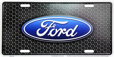 Hangtime Ford Honeycomb 6 X 12 Embossed Aluminum License Plate