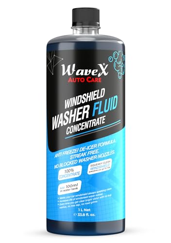 Wavex Windshield Washer Fluid For Car (1L) | Car Windshield Cleaner Concentrate | Lubricates Glass Cleaner Wiper, Prevents Scrat