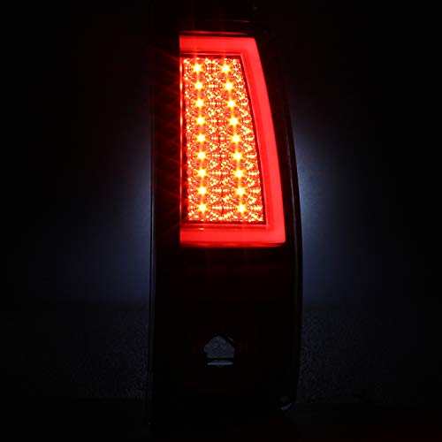 Akkon - For 03-06 Silverado 05-07 Silverado Hybrid Pickup Truck Black Rear V2 Led Tail Lights Brake Lamps Pair