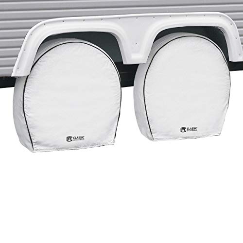 Classic Accessories Over Drive Deluxe Rv Wheel Cover, Wheels 27'' - 30'' Diameter, 8.75 Tire Width, White