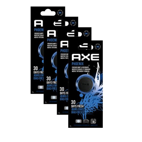 AXE Air Freshener Mini Vent Clip, Odor Eliminator, Air Purifier Provides A Long Lasting Scent (0.7 Fl Oz (Pack of 4), Phoenix)