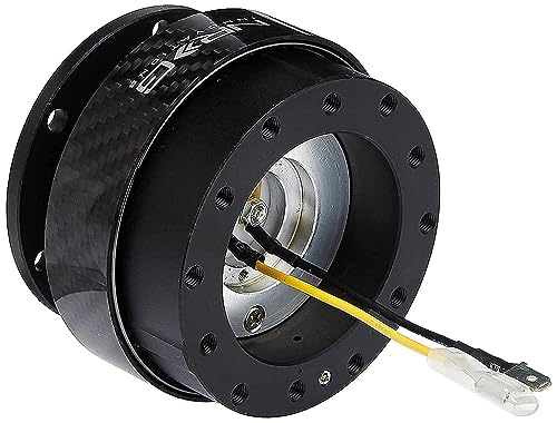 NRg Innovations NRg-SRK-200cF gen 20 Steering Wheel Quick Release Kit,Black Body, Black carbon Fiber Ring, 6x70mm & 6x74mm Bolt 