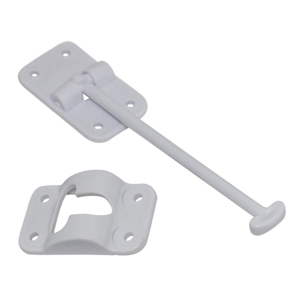 RAParts One White Plastic Camper and RV Door Holder with Stop Fits Universal