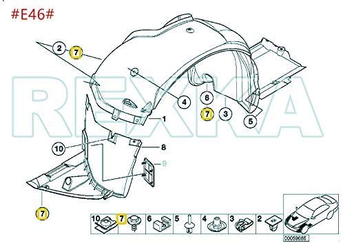 Rexka 20 Pcs M4.8-1.61 X 16Mm Hex Head Sems Screws For Bmw Wheel Arch Trim Underfloor Coating Rear Trim Cover Underhood Shield 07147129160 E46 E60 E63 E66 E70 E82 E83 E90 07-14-7-129-160