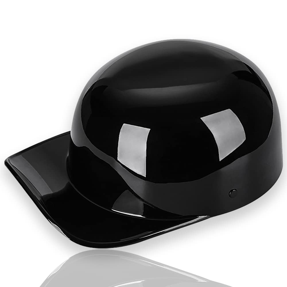 Yesmotor Baseball Style Cap Motorcycle Helmet Unisex-Adult - Dot Approved (Light Black,Xl)