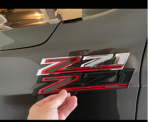2Pack 2019-2024 Oem Z71 Emblems Side Decals Badges Compatible With Silverado Z71 Parts 84632695 (Black Red)