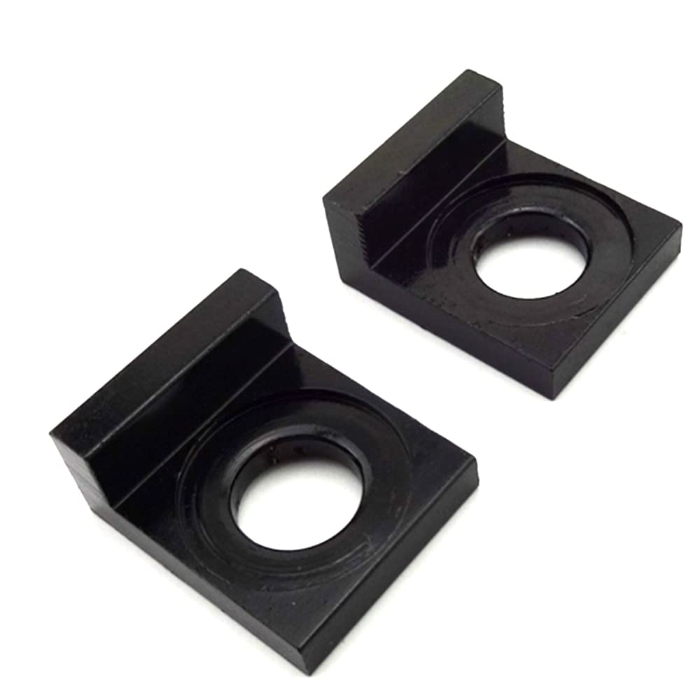 DJ-Motor 15mm Rear Wheel Chain Axle Tensioner Adjuster Blocks for 50cc-160cc Pit Dirt Bikes - Aluminum, Square, Black