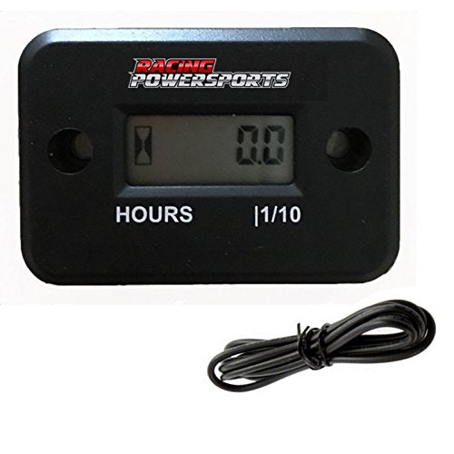 Racingpowersports Digital Hour Meter Motorcycle Atv Snowmobile Marine Dirt Bike (Black)