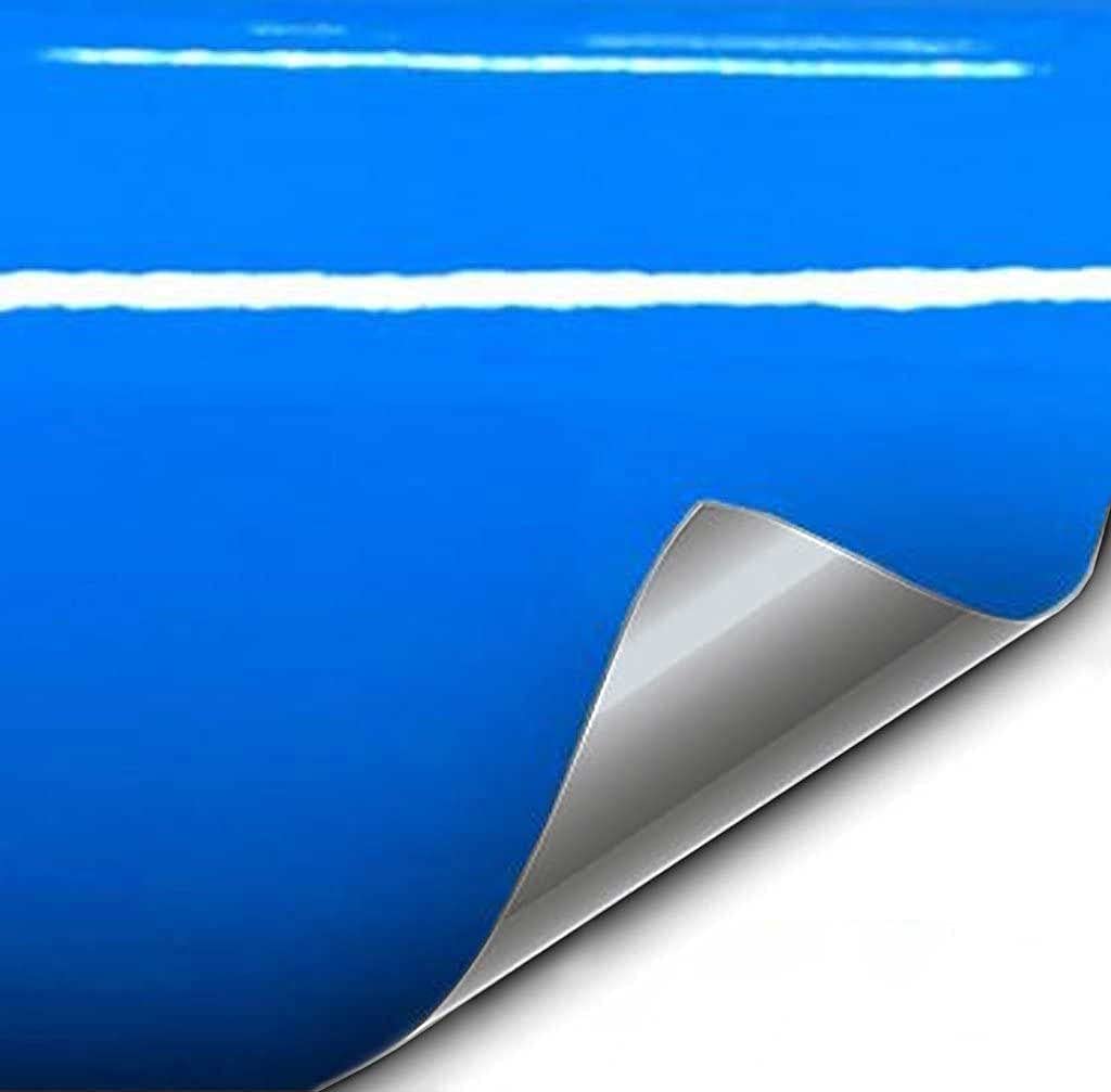Vvivid+ Smurf Blue Gloss Vinyl Car Wrap Film 1 Foot X 5 Feet Roll Diy Easy To Install No-Mess Decal