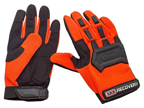 ARB Premium Recovery Winch Offroad Work Gloves Unisex, Cut and Impact Resistant, Hi-Vis Orange, All Purpose, Touch Screen Compat
