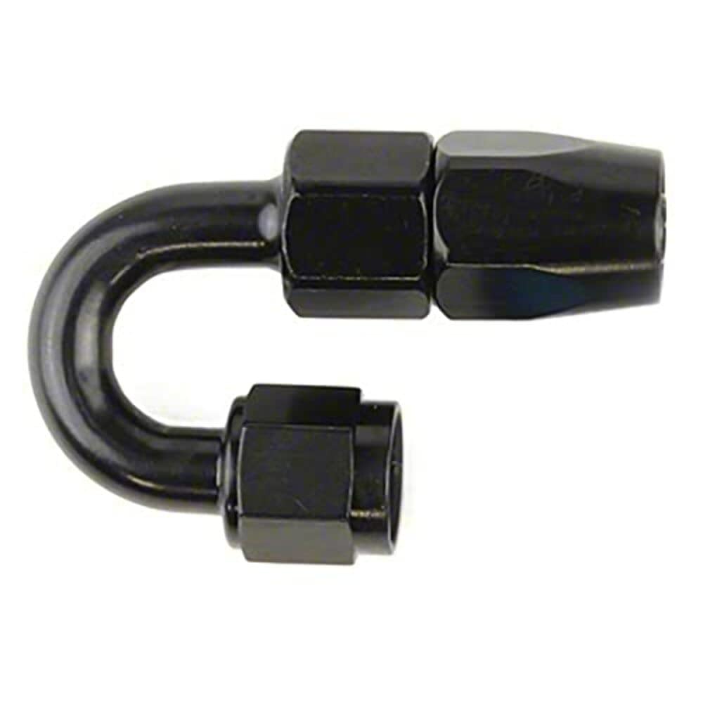 -6An X 180 Blk Push-On Hose End