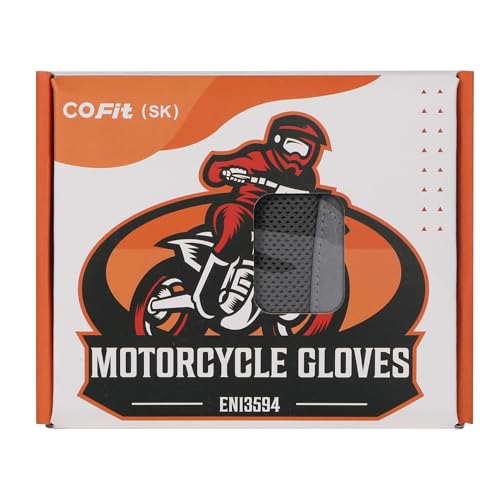 Cofit Summer Motorcycle Glove For Men And Women, Breathable Mesh Motorbike Gloves With Hard Knuckle And Touchscreen For Bmx Atv Mtb Riding, Road Racing, Cycling And Bike Gray M