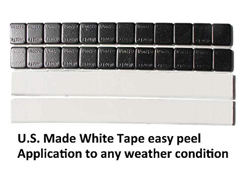 Accretion 48Pcs 1/4 Oz, 0.25Oz Black Adhesive Backed Wheel Weights (12 Oz Pack)