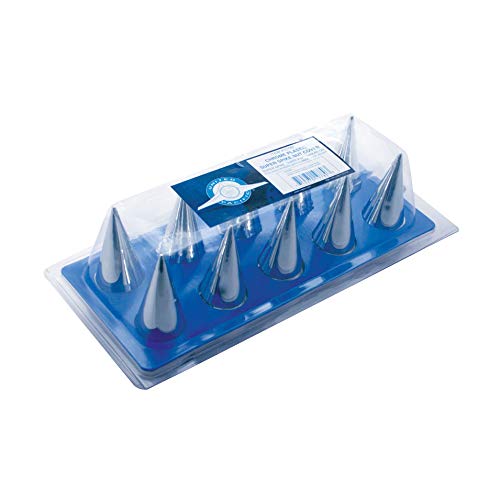 United Pacific 10780 - Wheel Lug Nut Cover Set - 33Mm X 4.25&quot; Chrome Plastic X Spike Nut Cover - Thread-On (10 Pack)