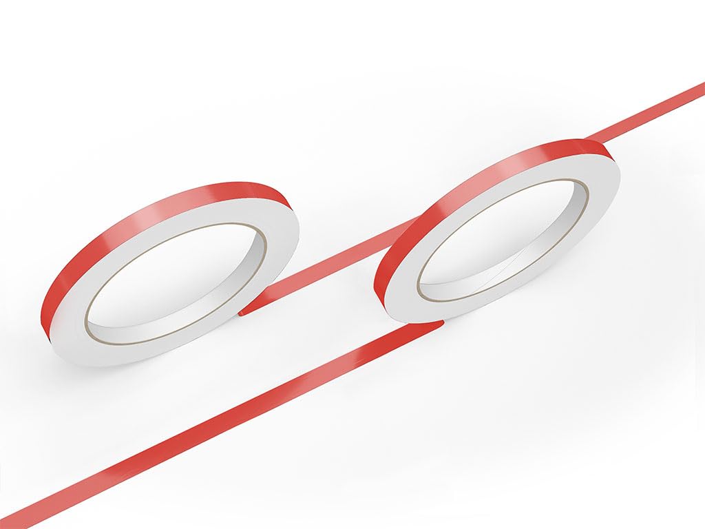3M 50 Light Red Gloss Vinyl Pinstriping Tape - Vinyl Striping Lines Stickers, Striping (1/4In X 150Ft Roll)