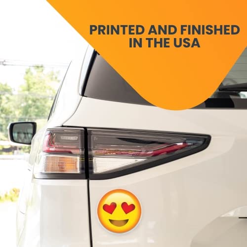 Magnet Me Up Heart Eyes Car Magnet Decal, 5 Inch Round, Cute Self-Expression for Vehicles, Made in USA