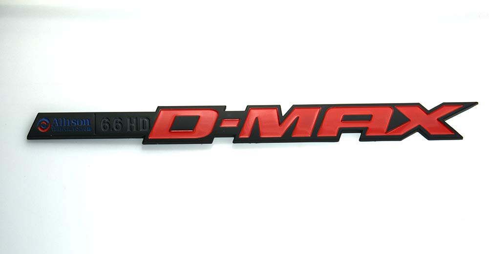 Pair Set Duramax Dmax Allison 6.6Hd Emblems 3D Badge Sticker Replacement For Silverado 2500Hd 3500Hd (Black Red)