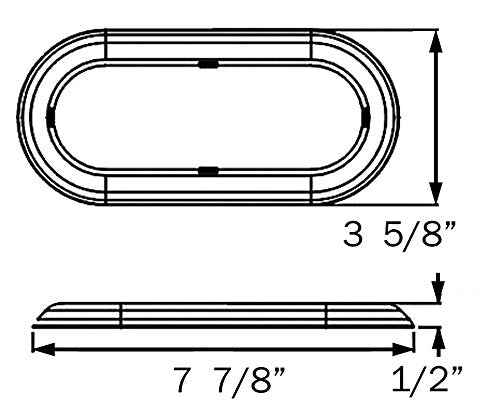 Optronics A78CB1P Chrome Plated 6&quot; Oval Flange Cover